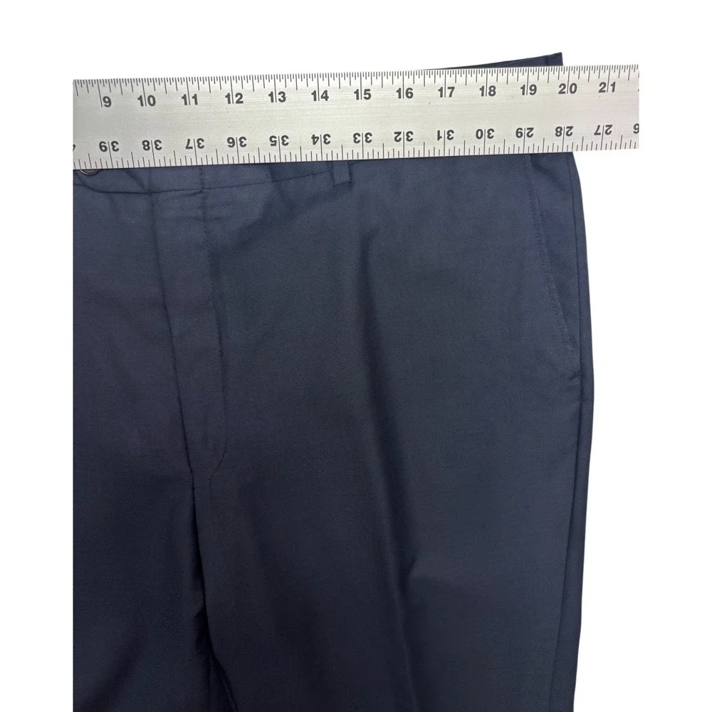 Hickey Freeman 46R 40x32 Navy Blue 2pc Pant Suit All Season Wool Flat Front USA